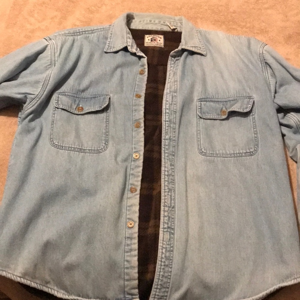 Flannel lined denim jacket